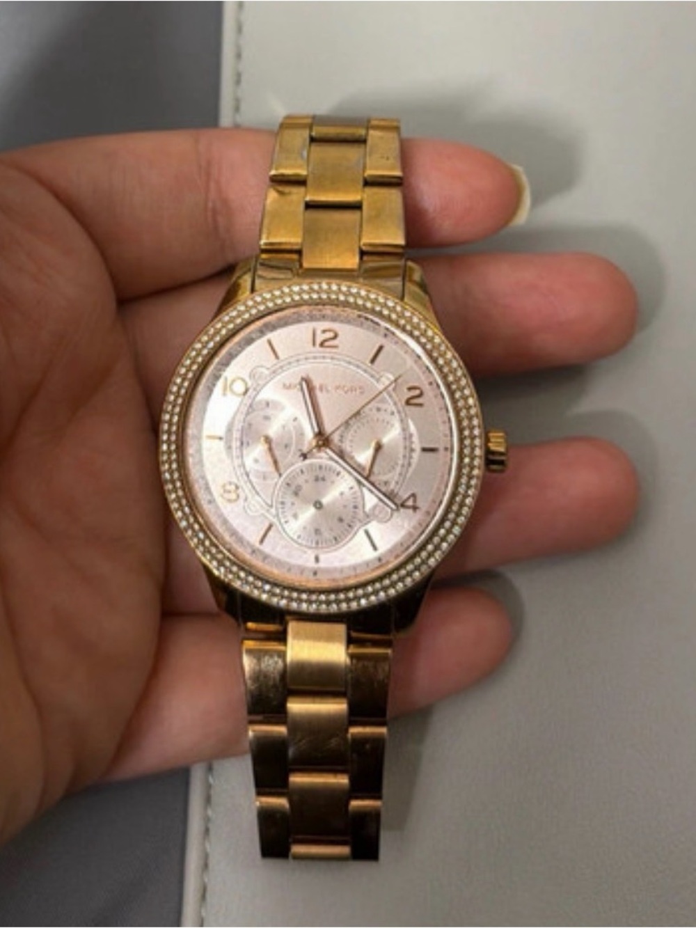 Michael Kors Rose Gold-tone Crystal Accent Women's Bracelet Watch